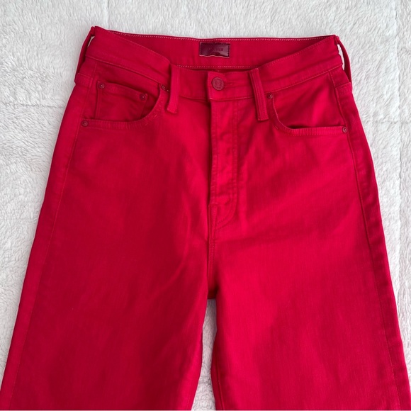 MOTHER High Rise Rambler Ankle Ribbon Red Jeans Women’s 25 1667-763 - Picture 6 of 16
